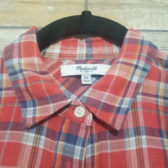 Madewell Boyfriend Plaid Button Down Shirt Size XS - Picture 5 of 7